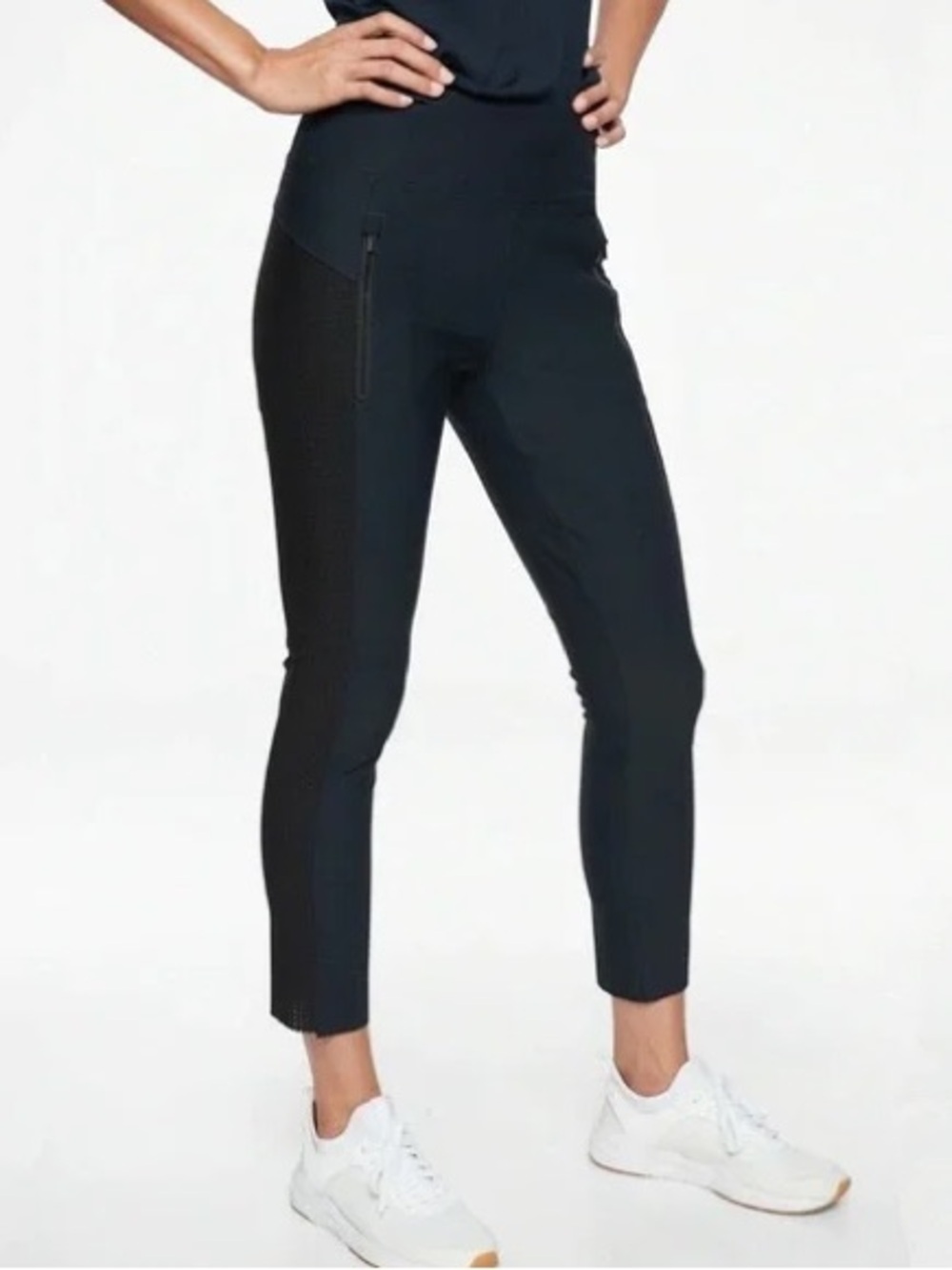 Athleta Black Perforated High-Rise Leggings